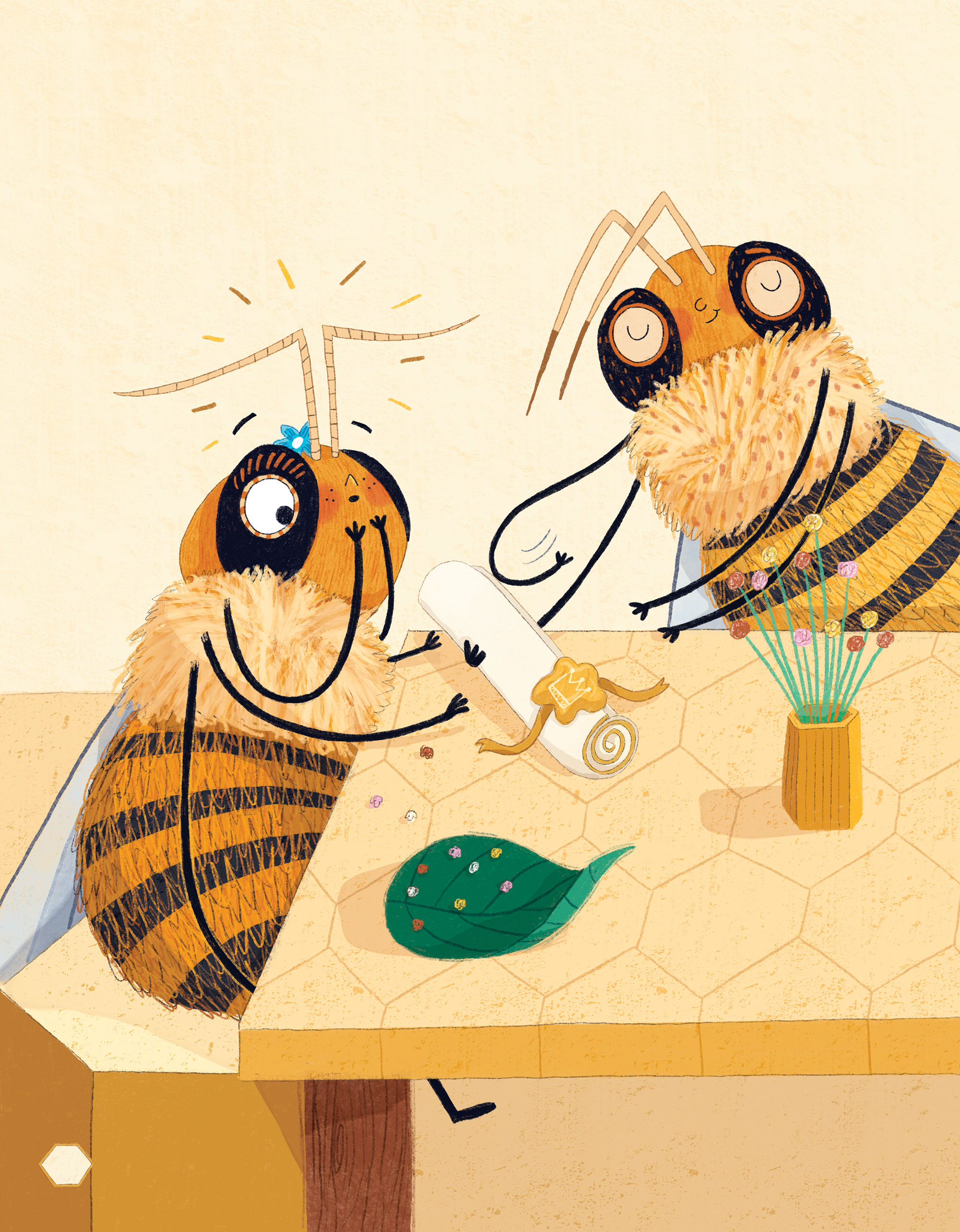 Illustration by Christine Cuddihy from the book It's Me, The Bee