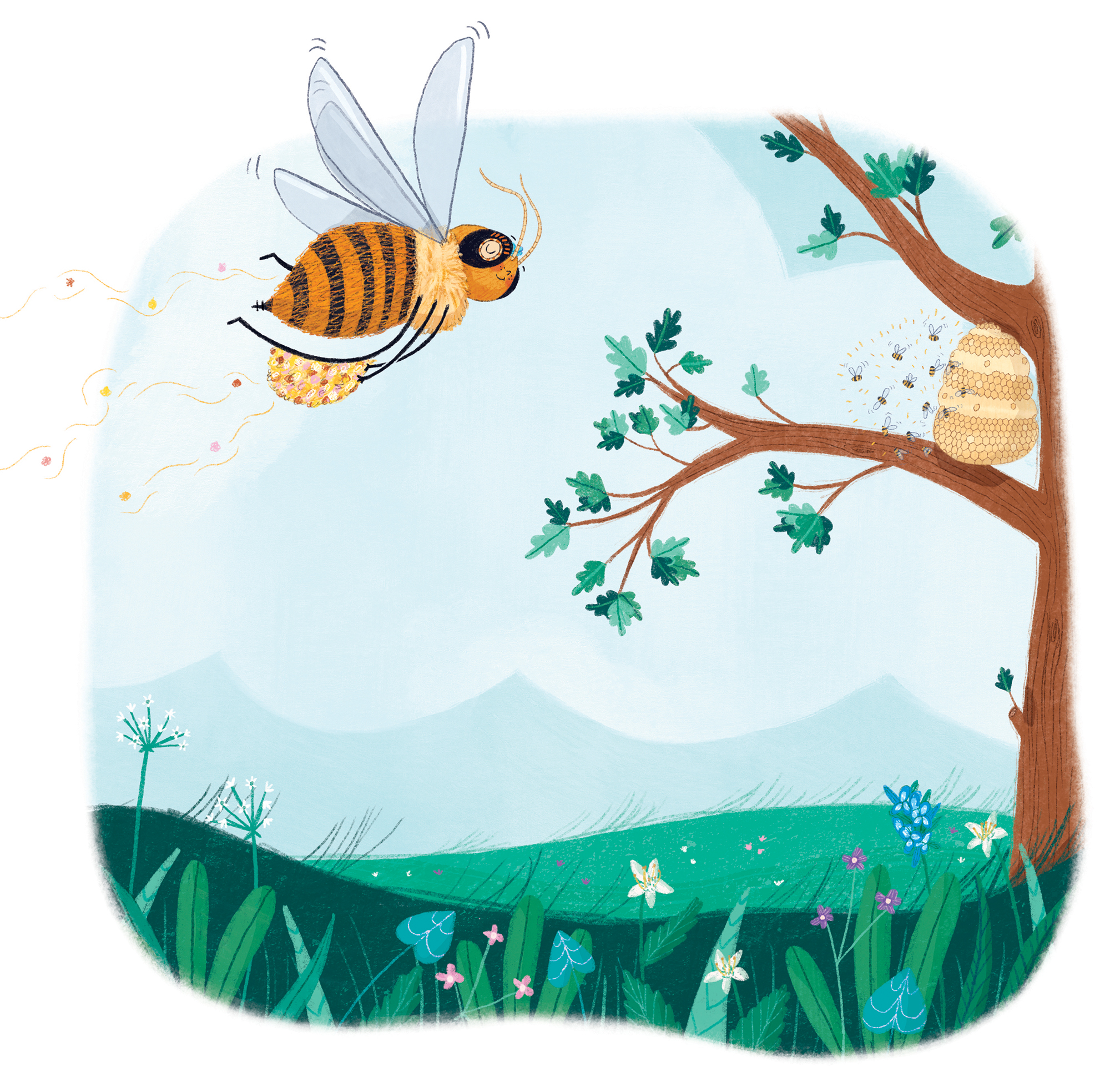 Illustration by Christine Cuddihy from the book It's Me, The Bee